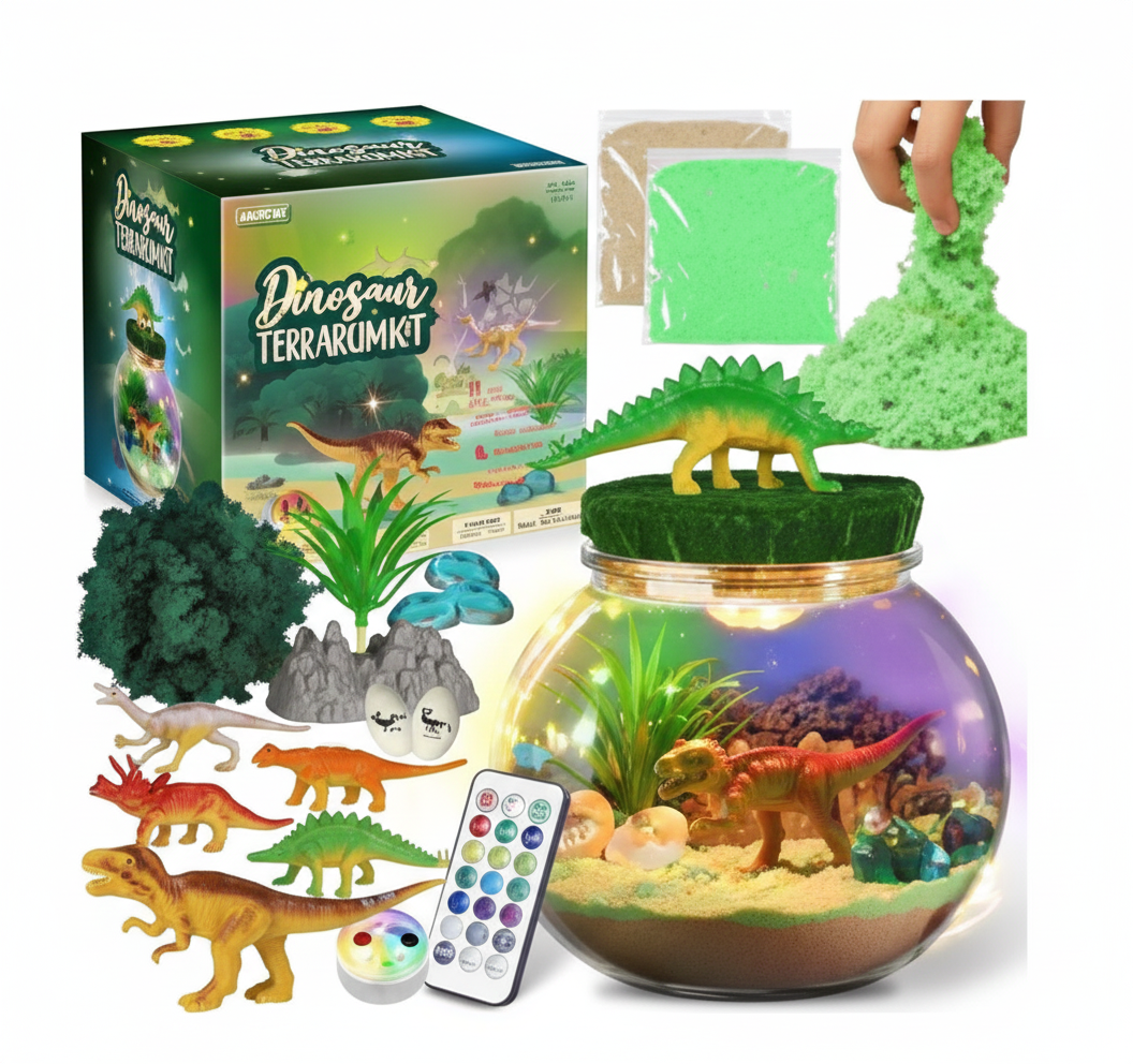 Kit Terrarium Dinosaure Lumineux LED pour Enfants