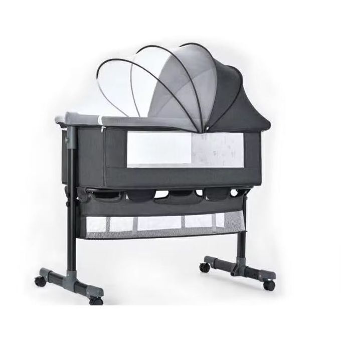 Berceau Bébé Multifonction avec Canopy Anti-Moustiques – Lit d’Appoint Réglable sur Roulettes, Respirant et Sécurisé