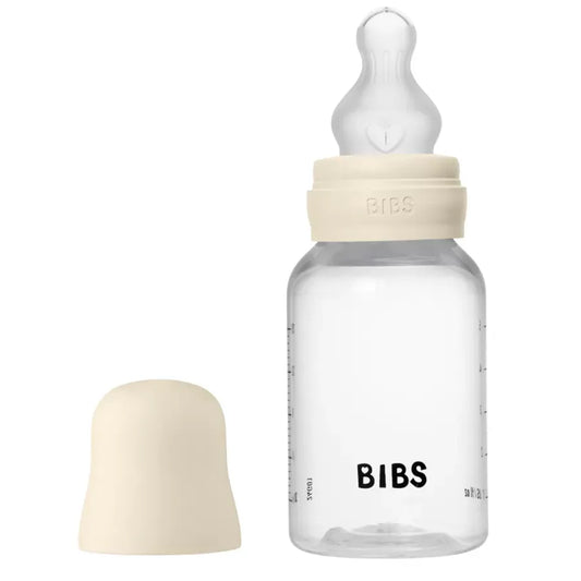 BIBS Biberon Bébé Rond Silicone 1 pack 150 ml Débit Lent - Ivory