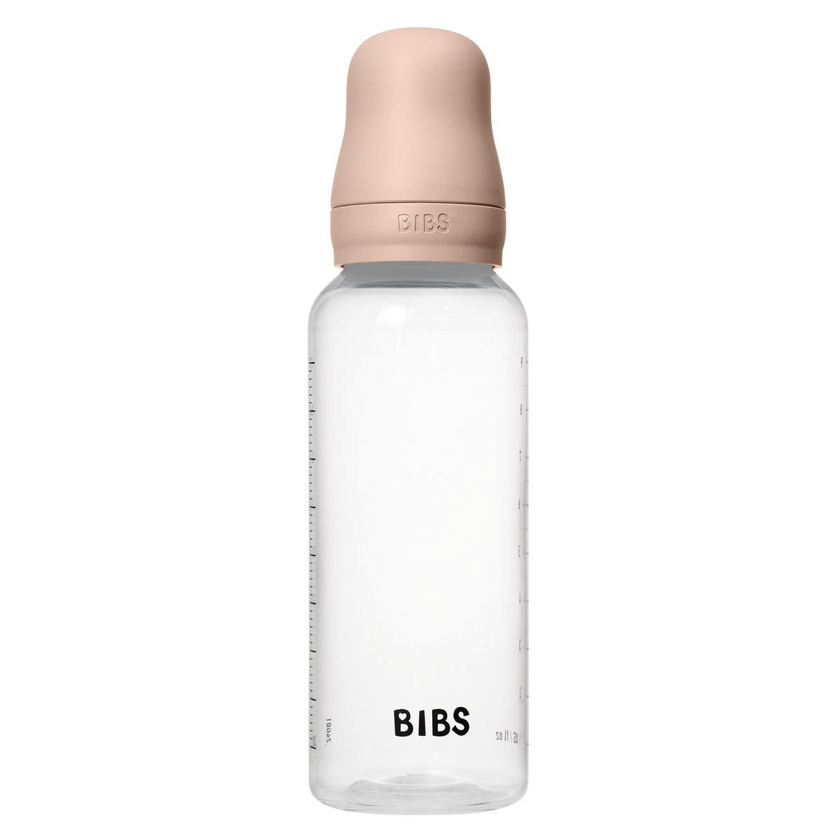 BIBS Biberon Bébé Rond Latex 1 pack 270 ml Débit Moyen - Blush