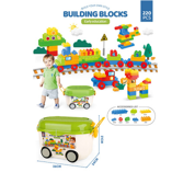 Kit Blocs de Construction 220 Pièces : Train, Nature et Chariot de Rangement Éducatif