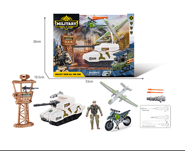 Kit de Jeu Militaire : Char d'Assaut, Tour de Contrôle et Figurine Soldat Articulée