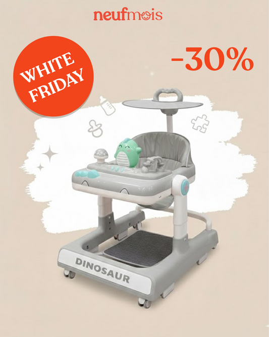 Trotteur Circulaire Pliable Bébé Thème Crabe Rose avec Tableau d'Activités N°102