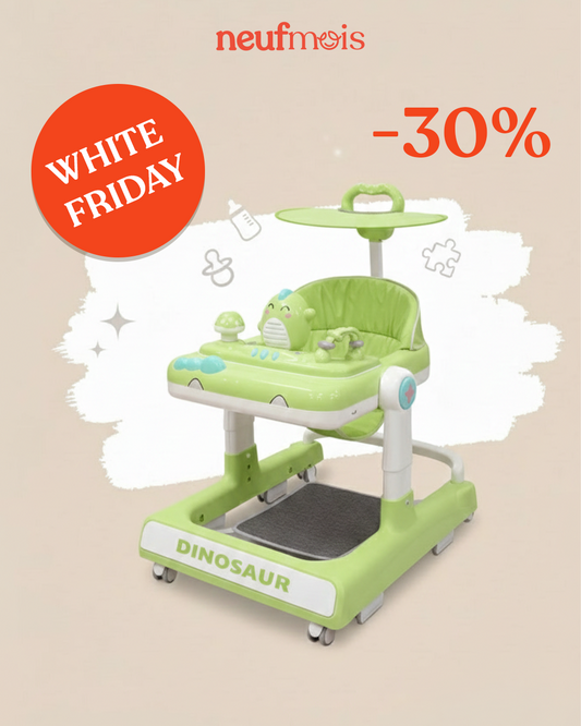 Trotteur Circulaire Pliable Bébé Thème Crabe Rose avec Tableau d'Activités N°102