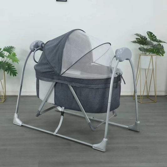 Berceau Bébé à Bascule avec Moustiquaire – Lit Bébé Portatif, Confortable et Sécurisé