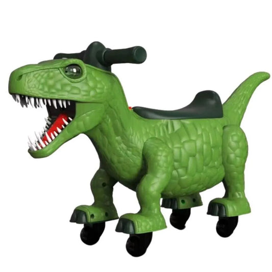 Porteur Enfant Dinosaure T-Rex Vert à Roues - Jouet D'Éveil et Promenade pour Bébés et Tout-petits