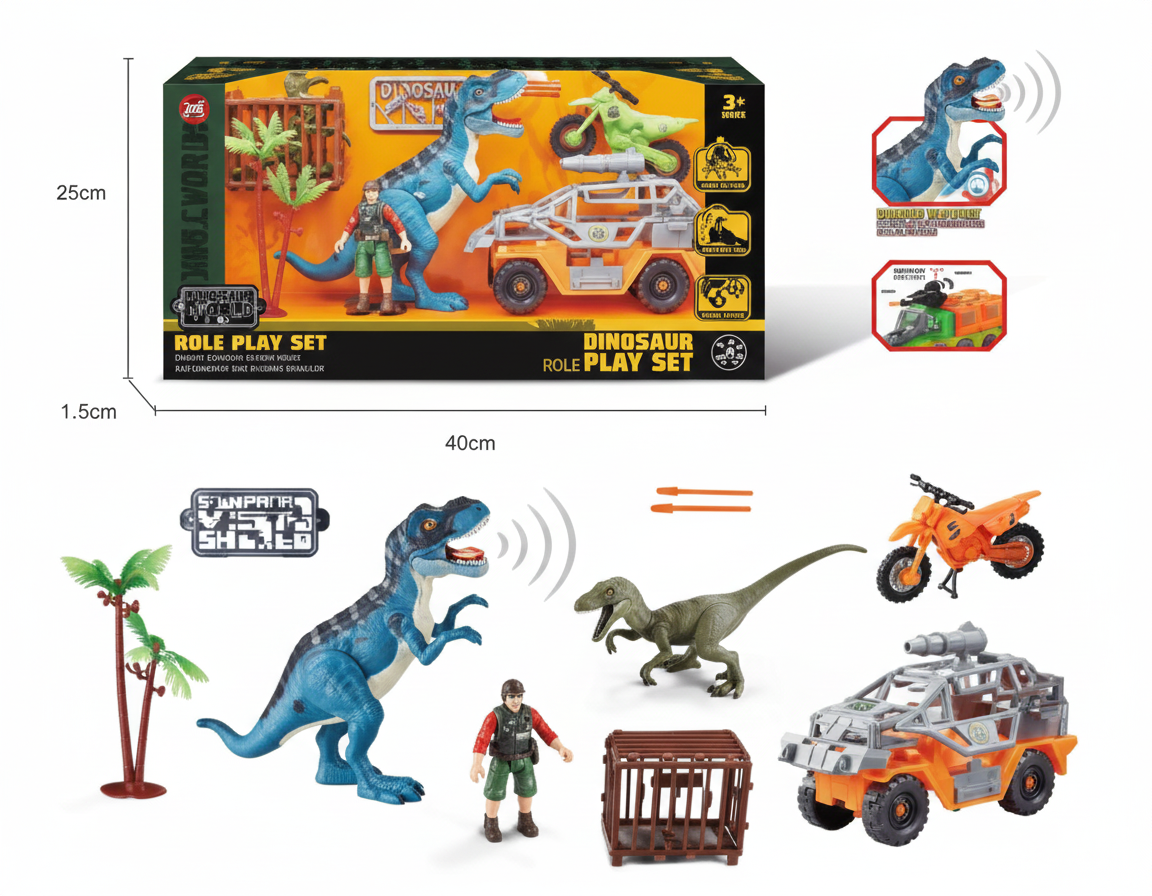 Véhicule, Moto, Figurines et Dinosaures Sonores Cadeau Enfant