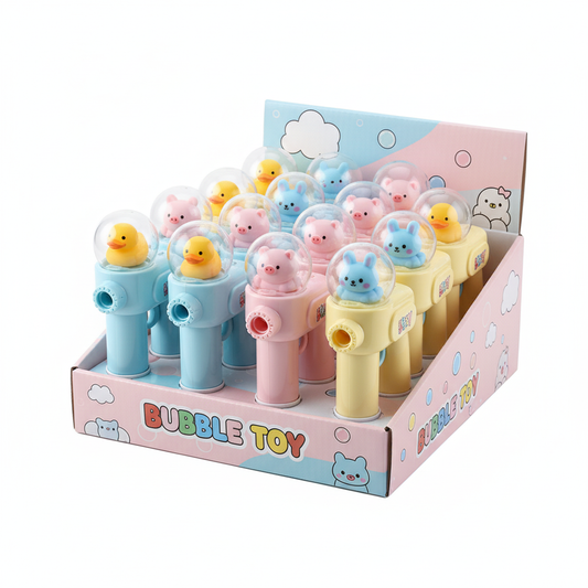 Mini Pistolet à Bulles Mignon Animaux (3 Assortiments)