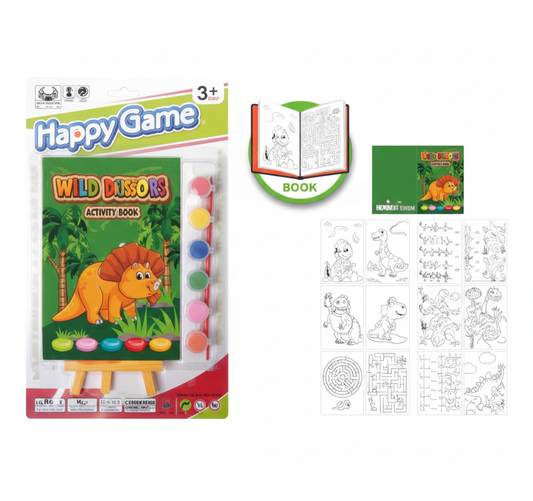 Livre de Coloriage et Peinture "Wild Dinos"