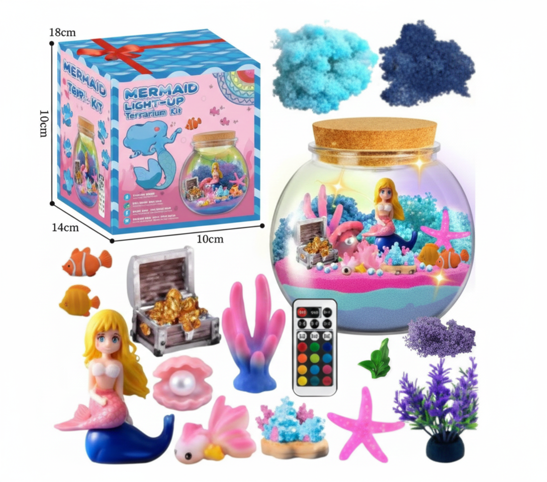 Kit Terrarium Sirène Lumineux DIY pour Enfants