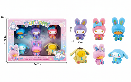 Set 6 Figurines Gudetama x Sanrio (Blind Box Series)