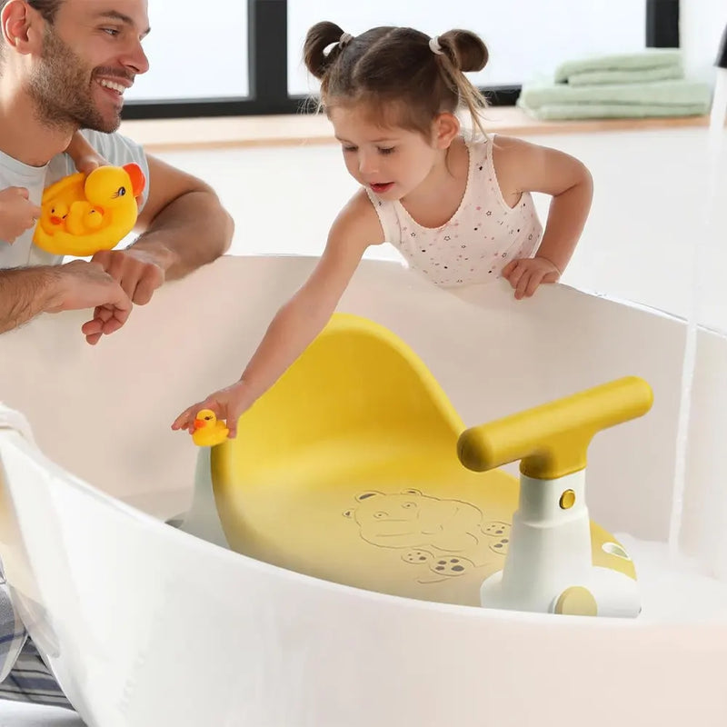 Siège de Bain Bébé avec Dossier & Poignée de Maintien