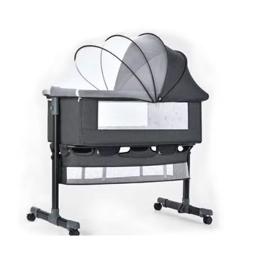 Berceau Bébé Multifonction avec Canopy Anti-Moustiques – Lit d’Appoint Réglable sur Roulettes, Respirant et Sécurisé