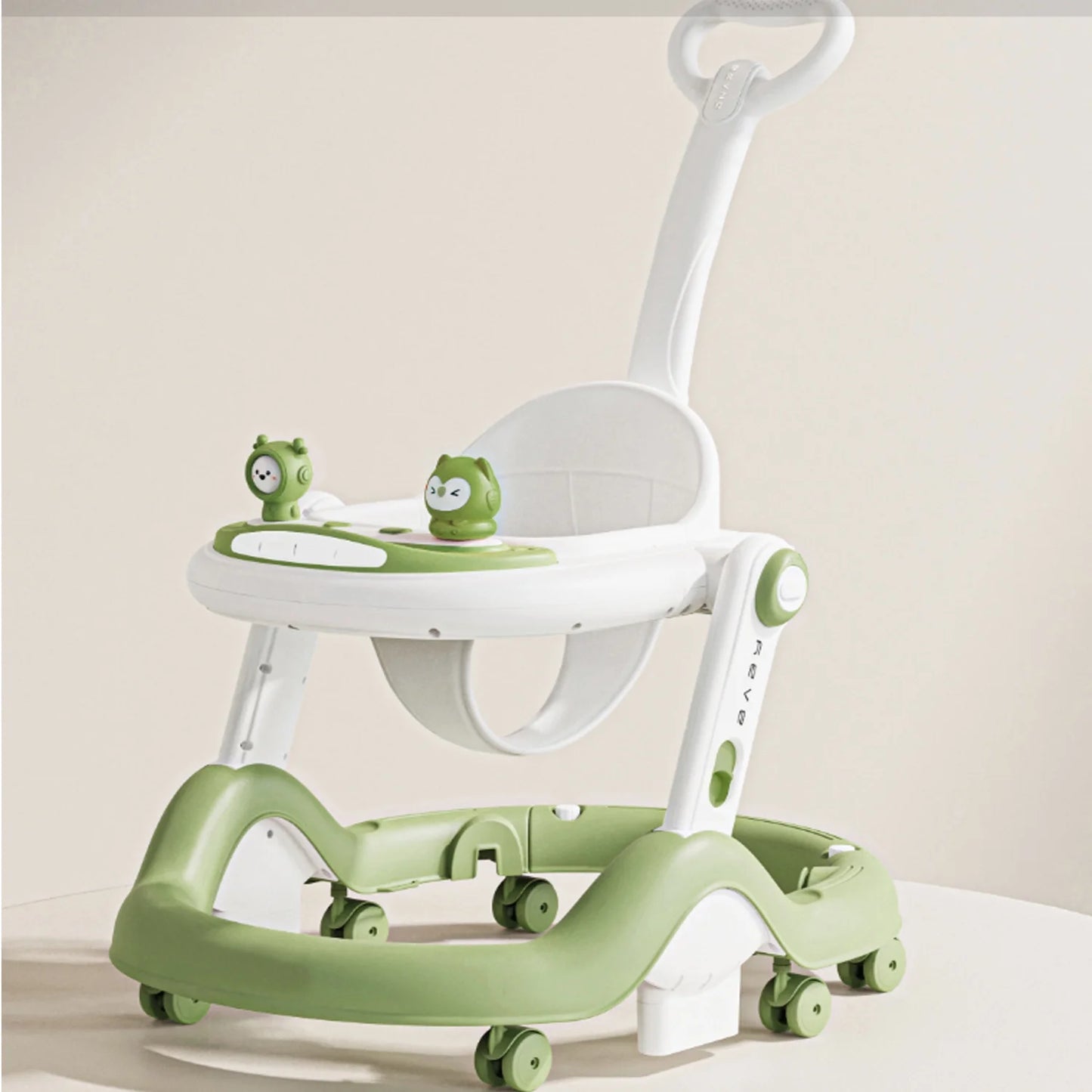 Trotteur Poussoir Bébé 2-en-1 "Revo" avec Poignée Parentale et Siège Soutien