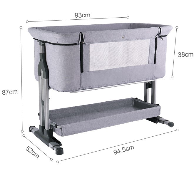 Berceau Cododo Réglable avec Matelas et Espace de Rangement – Lit Bébé Sécurisé et Aéré (93 cm)