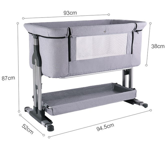 Berceau Cododo Réglable avec Matelas et Espace de Rangement – Lit Bébé Sécurisé et Aéré (93 cm)