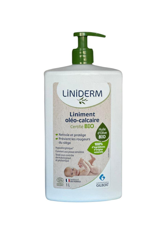LiNiDERM Liniment Oléo-Calcaire BIO | Huile d'Olive Nettoyant et Protection du Siège Bébé | 1 Litre