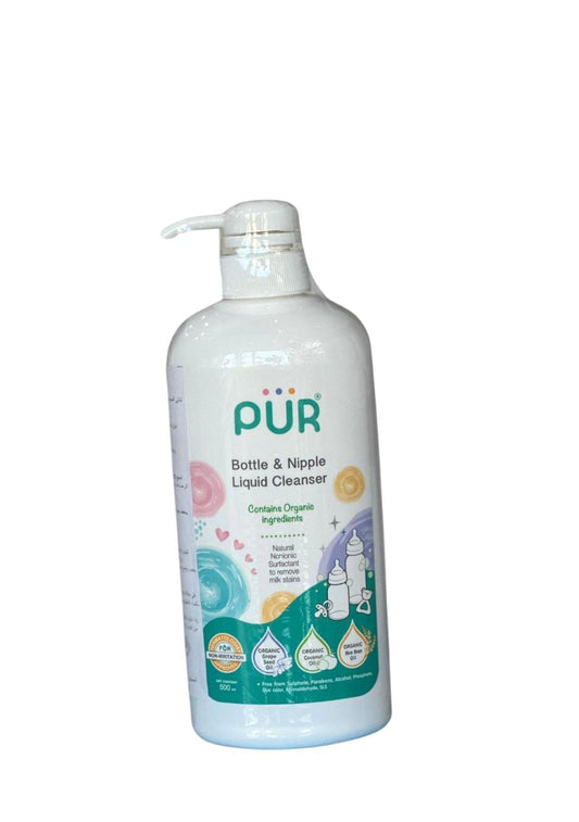 PŪR Nettoyant Liquide BIO Biberon & Tétine | Ingrédients Organiques Sans Risque Bébé | 500 ml