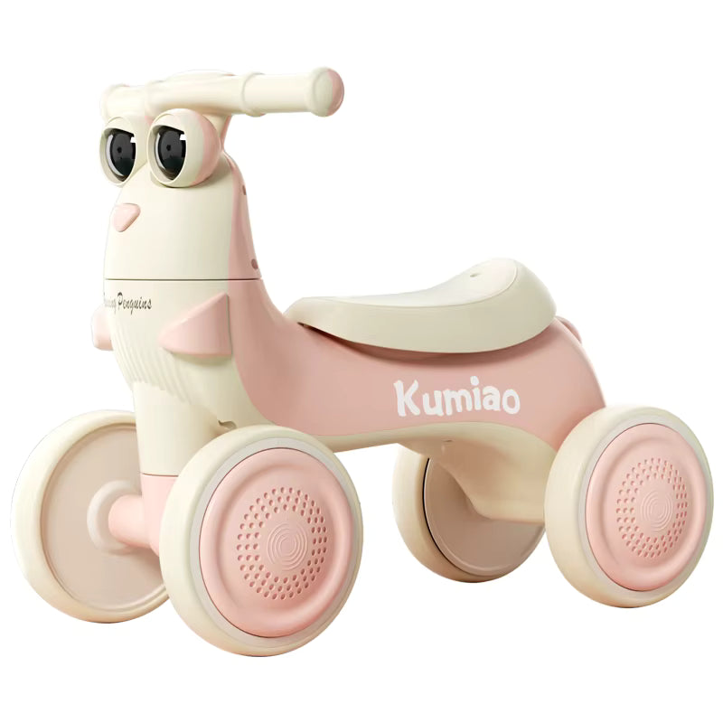 Porteur Bébé 4 Roues Kumiao Rose et Crème – Jouet D'Éveil Antichute pour Premiers Pas et Motricité