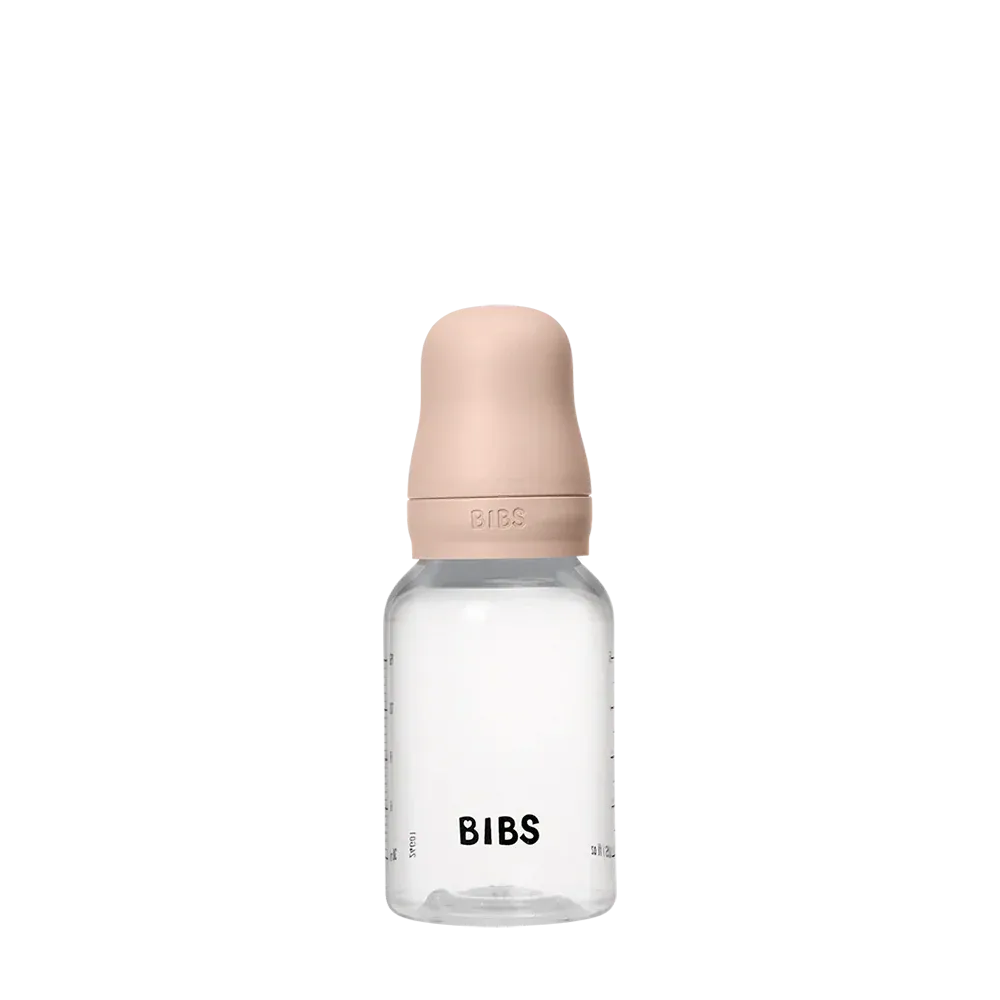 BIBS Biberon Bébé Rond Silicone 1 pack 150 ml Débit Lent - Blush