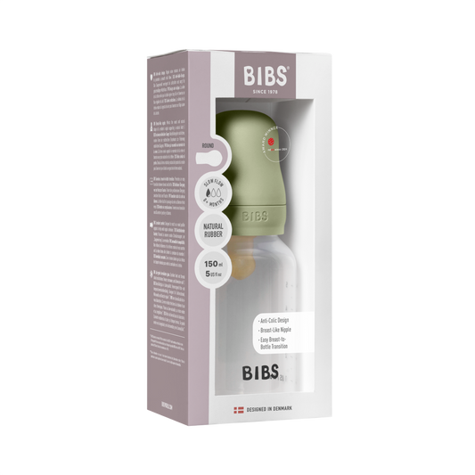 BIBS Biberon Bébé Rond Latex 1 pack 150 ml Débit Lent - Sage