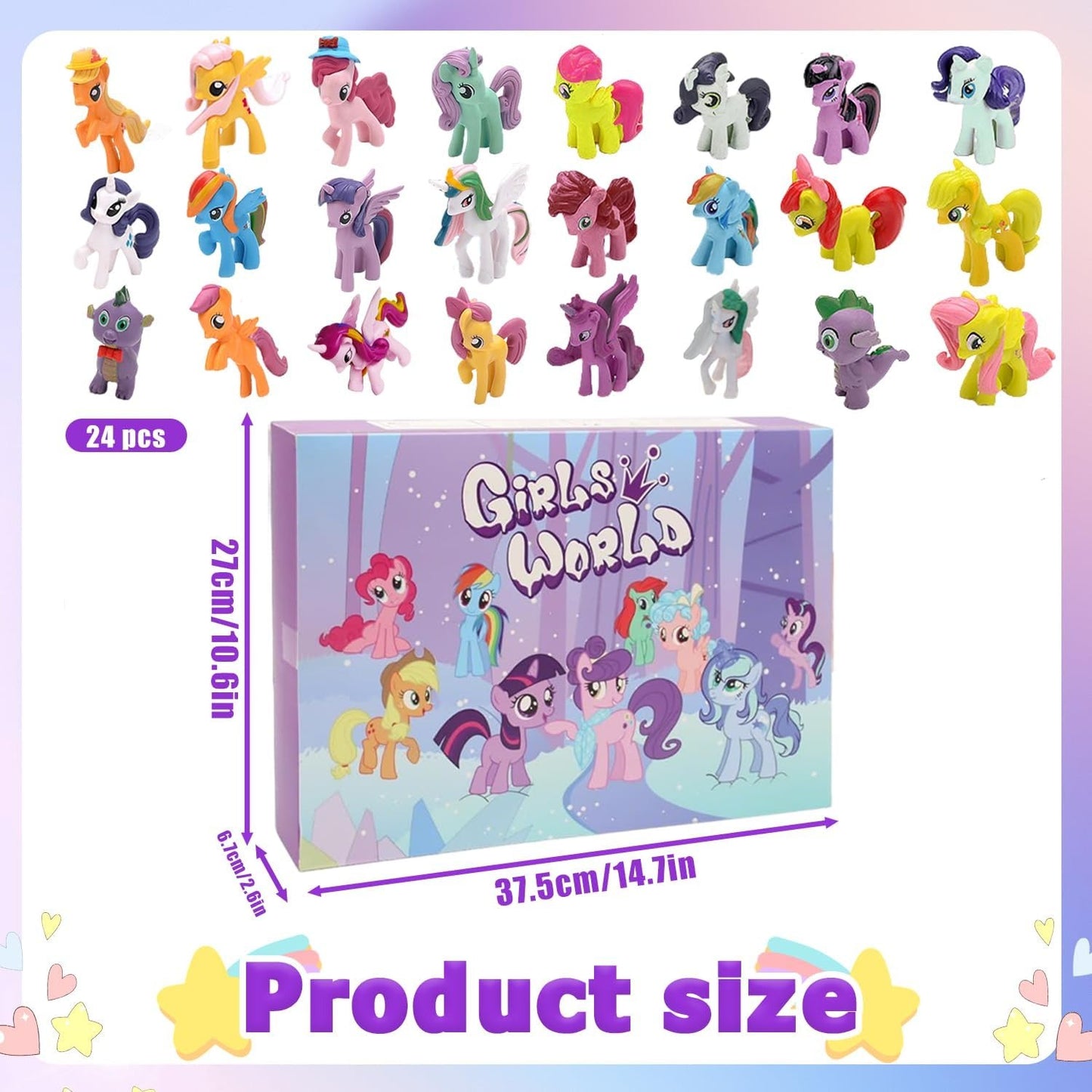 24 figurines poupées licorne