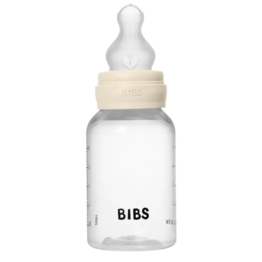 BIBS Biberon Bébé Rond Silicone 1 pack 150 ml Débit Lent - Ivory