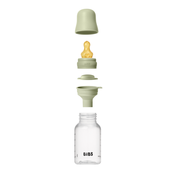 BIBS Biberon Bébé Rond Latex 1 pack 150 ml Débit Lent - Sage
