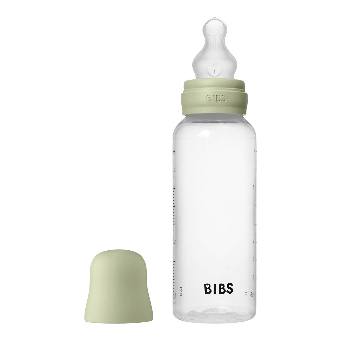 BIBS Biberon Bébé Rond Silicone 1 pack 270 ml Débit Moyen - Sage
