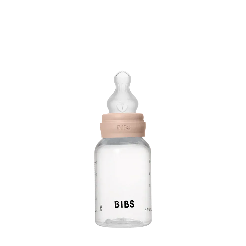 BIBS Biberon Bébé Rond Silicone 1 pack 150 ml Débit Lent - Blush
