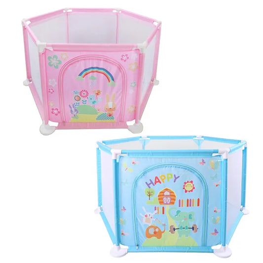 Parc de sécurité hexagonal pour bébé avec 50 balles