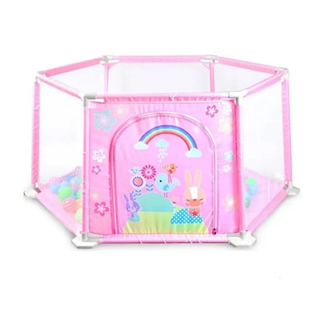 Parc de sécurité hexagonal pour bébé avec 50 balles