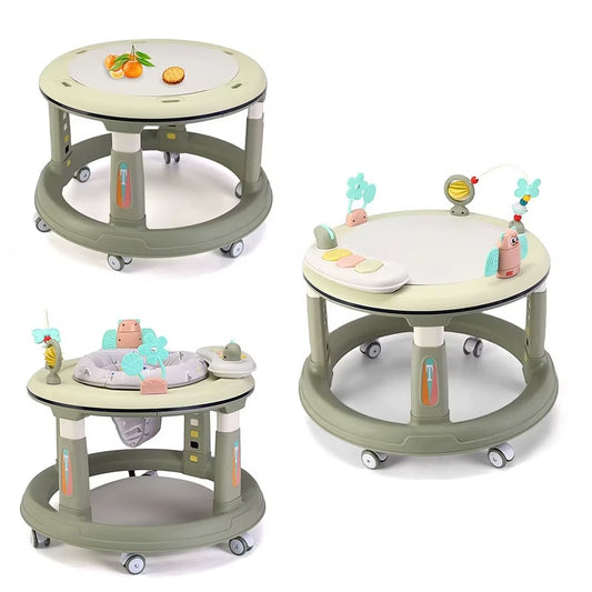 Centre d'Activités Bébé Évolutif 3-en-1 : Table de Jeu, Poussette et Trotteur