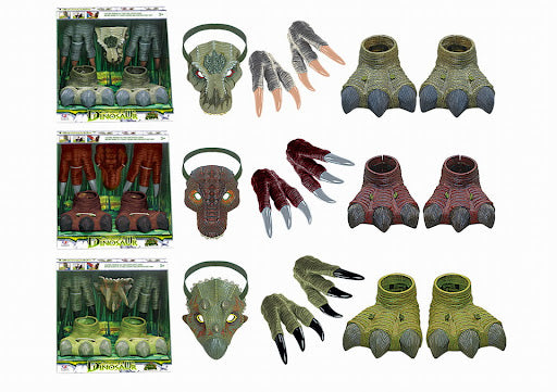 Set de Déguisement Dinosaure 3 Pièces (Masque + Griffes + Pattes)
